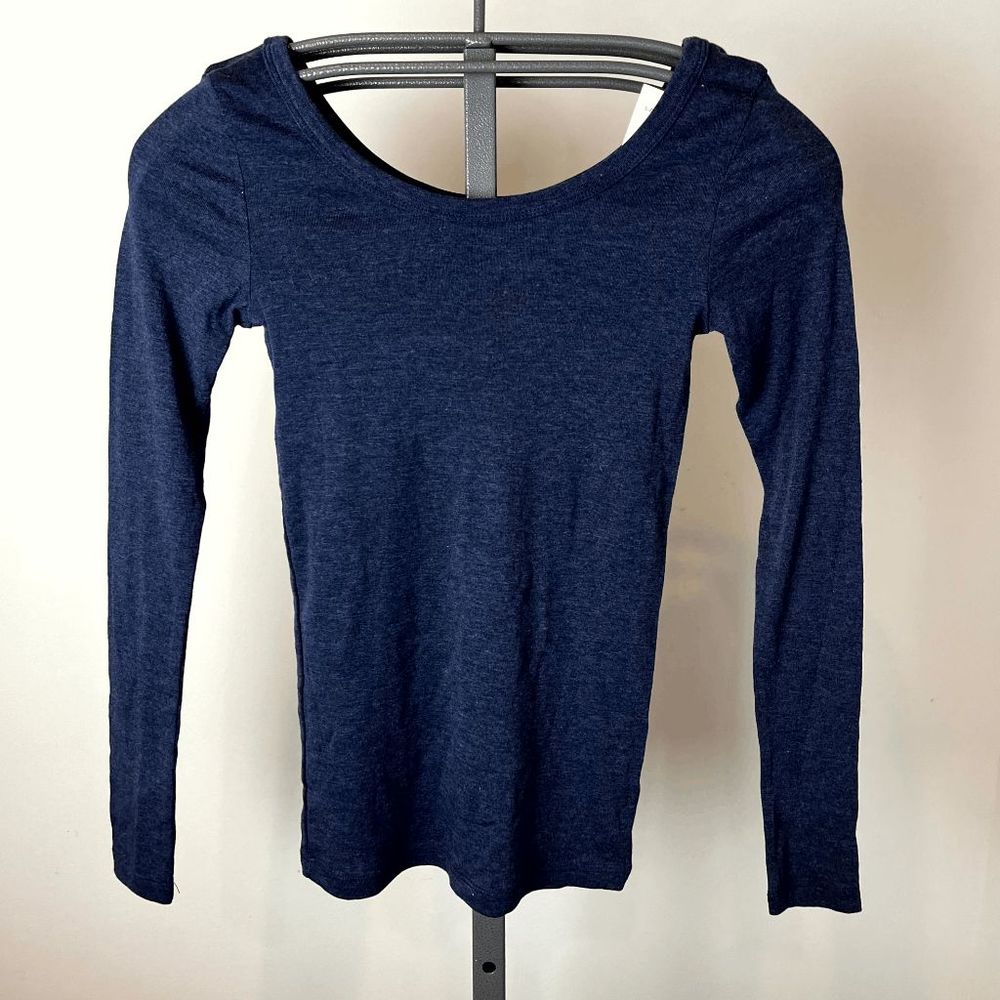 Nwt Joe Fresh Scoop Neck Blue long sleeve top Size Small
